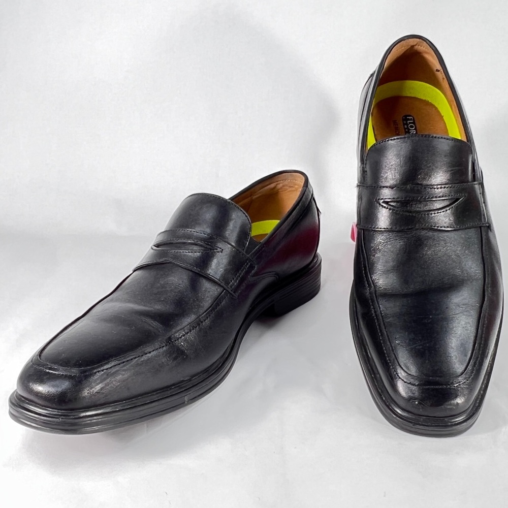 Florsheim Mens 10M Moc Toe Penny Loafer Black Leather Comfortech Shoes